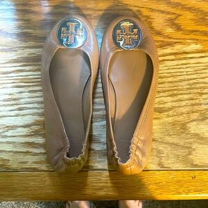 Tory Birch Claire Ballet Tan Flats